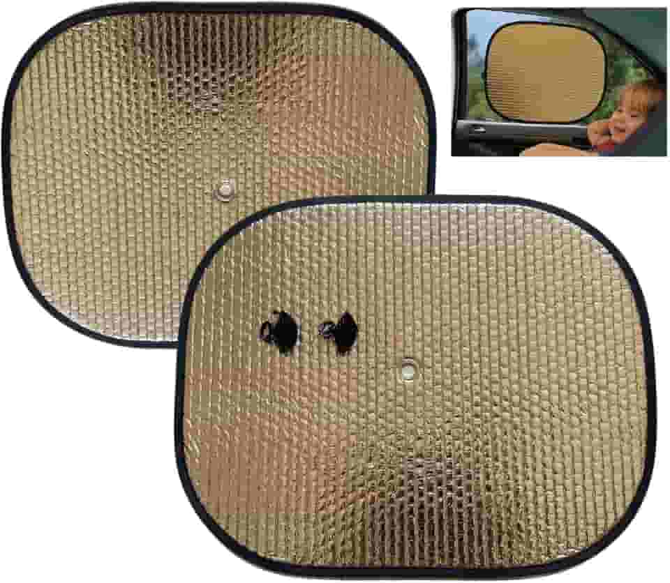 Protetor Solar Automotivo, 44x36cm, Dobrável com Ventosas, Kit 2 Unidades, Para Bebês e Crianças, Proteção UV