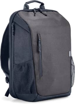Mochila HP Travel - para Notebook de até 15,6 Polegadas, Multi-compartimentos, Expansível até 21L, com Alças Acolchoadas, Exterior Feito de Materiais Reciclados, Cinza (6B8U6AA)