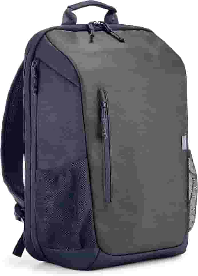 Mochila HP Travel - para Notebook de até 15,6 Polegadas, Multi-compartimentos, Expansível até 21L, com Alças Acolchoadas, Exterior Feito de Materiais Reciclados, Cinza (6B8U6AA)