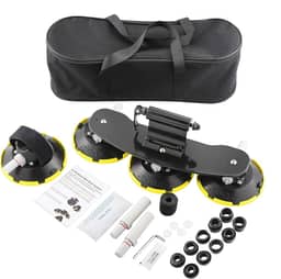 Suporte de bicicleta para teto de carro, ventosa a vácuo, suporte de bicicleta de liga de alumínio, com 5 adaptadores para a maioria das bicicletas, 9 x 100 mm/12 x 100 mm/15 x 100 mm/15 x 110 mm