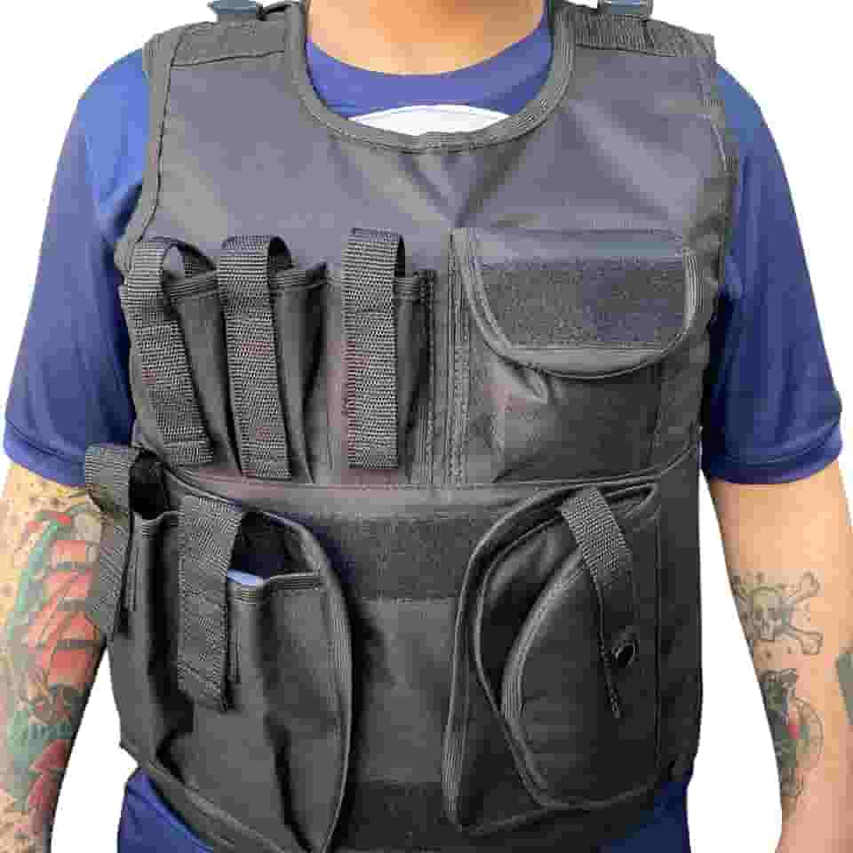 Colete Airsoft Paintball Preto Segurança Vigilante Escolta Tamanho:M