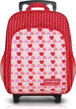 Mochila com Rodinhas Tamanho Pequeno Sapeka Jacki Design - Vermelho - Coração