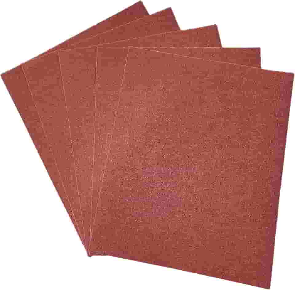 Lixa Grão 100 – Kit com 5 Folhas 22,5×27,5 cm – Acabamento Médio para Madeira, Massa, Tinta, Gesso, Reboco, e Reforma Em Geral