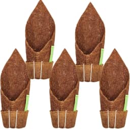 Kit 5 Vaso Suspenso Fibra de Coco Kopin Coquim com Suporte Para Pendurar Orquídeas, Samambaias, Bromélias e Outras Plantas