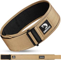 Cinto de levantamento de peso DMoose – Cinto de ginástica com trava automática para treinamento olímpico, WOD, Cross Training para homens e mulheres – Cinto de treino de nylon de 10 cm com fivela ajustável – oferece suporte lombar e estabilidade
