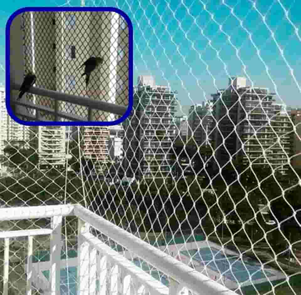 Kit Completo Rede Tela De Proteção Para Apartamentos, Sacadas, Janelas, Gatos e Crianças (Branca, 1m X 2m)