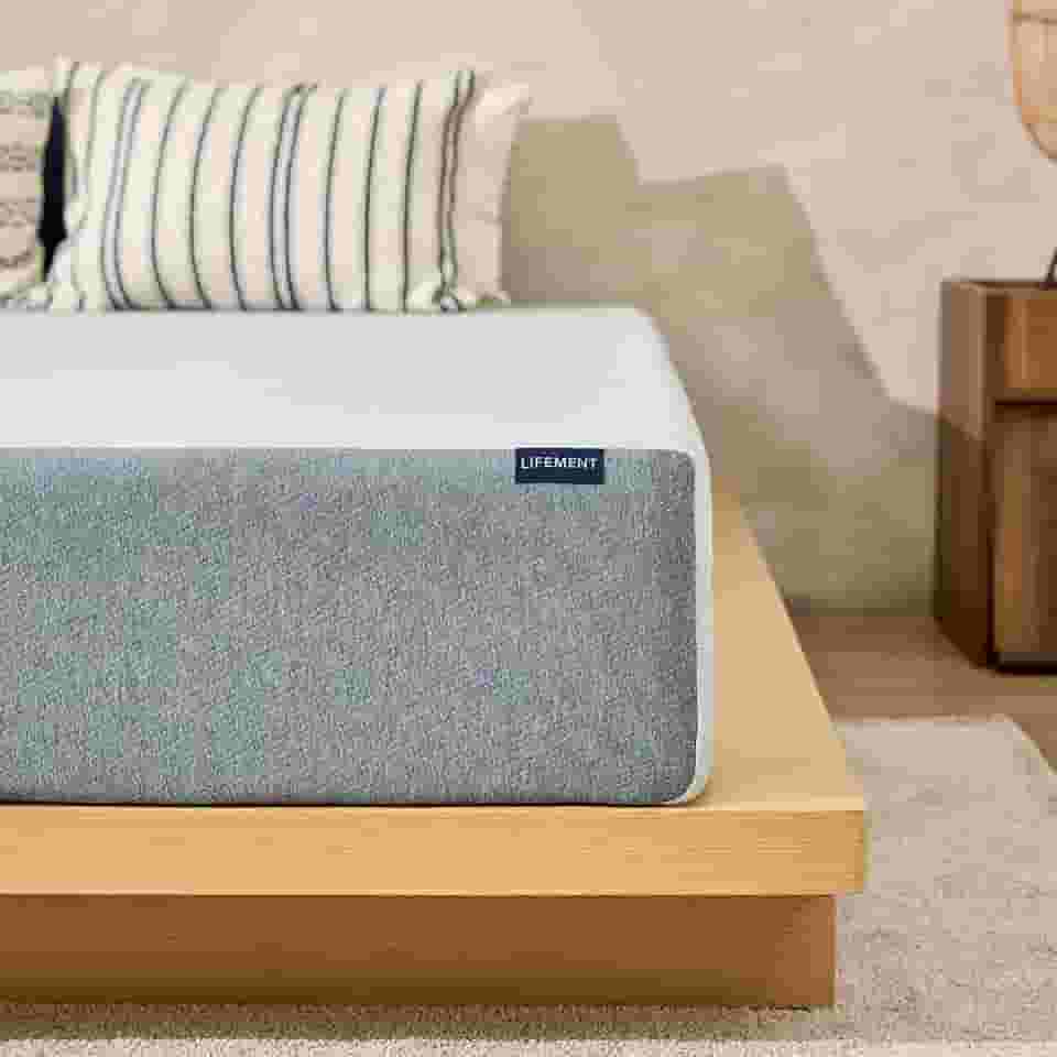 LIFEMENT Colchão básico de espuma viscoelástica com infusão de grafite, médio firme, sem fibra de vidro, alívio de pressão, espumas e capa seguras e certificadas