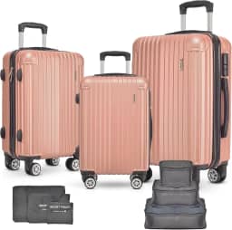 Jogo Malas PMG ABS 10kg 23kg 32kg HolySun! com organizador (Rosé)