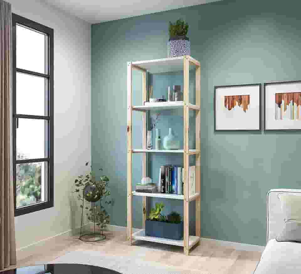 Estante para Livros e Decoração em Madeira com 5 Prateleiras em Mdp