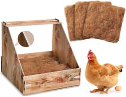 Caixa de ninho de galinha com 3 almofadas para postura de ovos caixa de ninho de galinha de plástico com superfície de madeira para galinheiro e galinheiro
