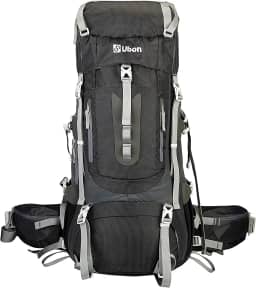 Ubon Mochila de acampamento 60L leve com estrutura interna para caminhada preta