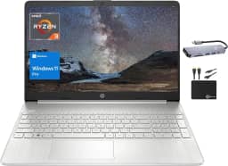 Laptop HP Business 2023, tela HD de 15,6 polegadas, AMD Ryzen 3 5300U quad-core (até 3,8 GHz), 8 GB de RAM, SSD de 512 GB, gráficos Radeon, teclado numérico, Wi-Fi, webcam, bateria longa, Win 11 Pro +