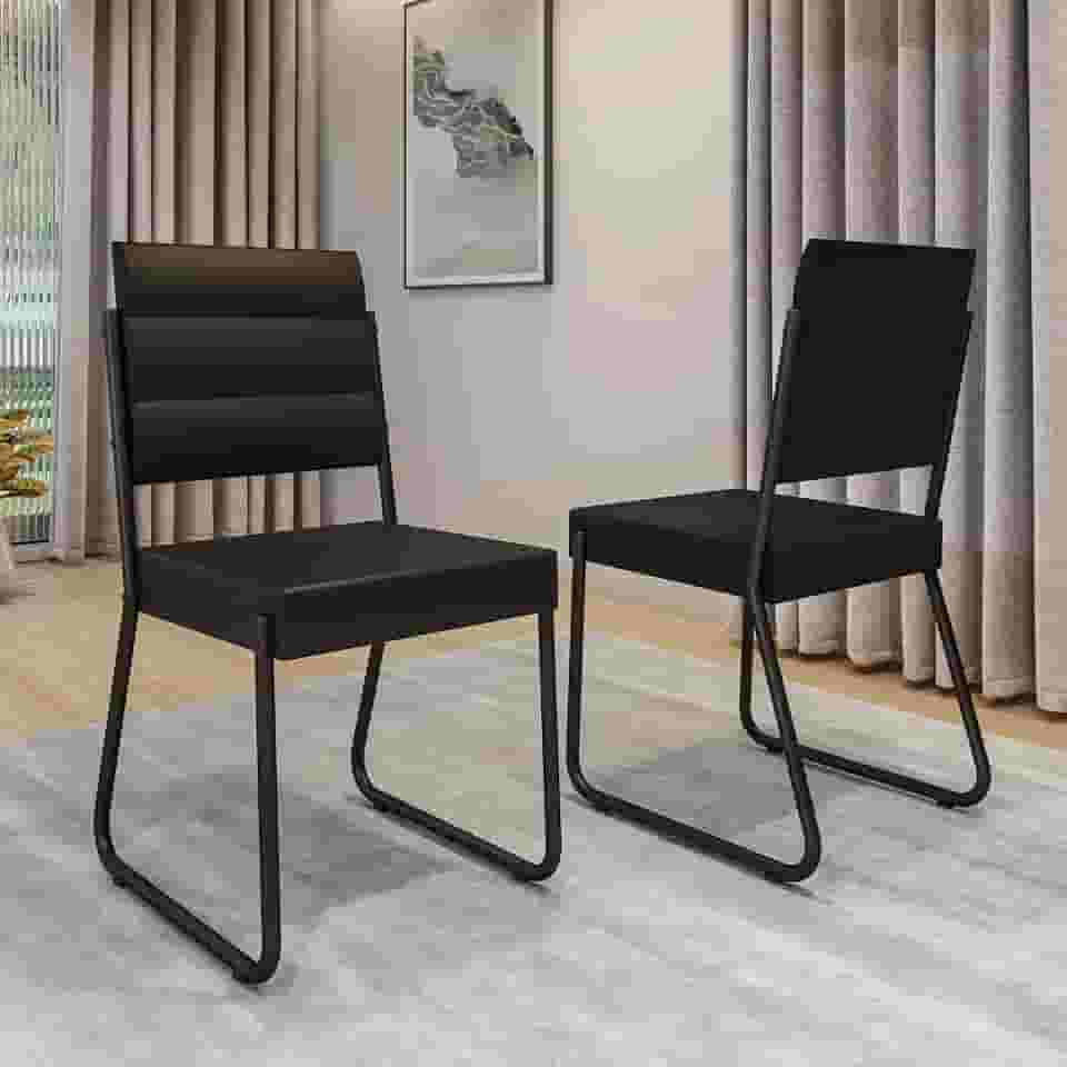 Conjunto 2 Cadeiras 1736 Carraro (Preta)