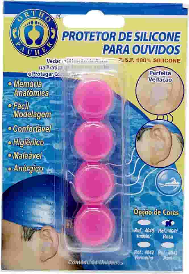 Protetor de Ouvido de Silicone, Ortho Pauher, Rosa