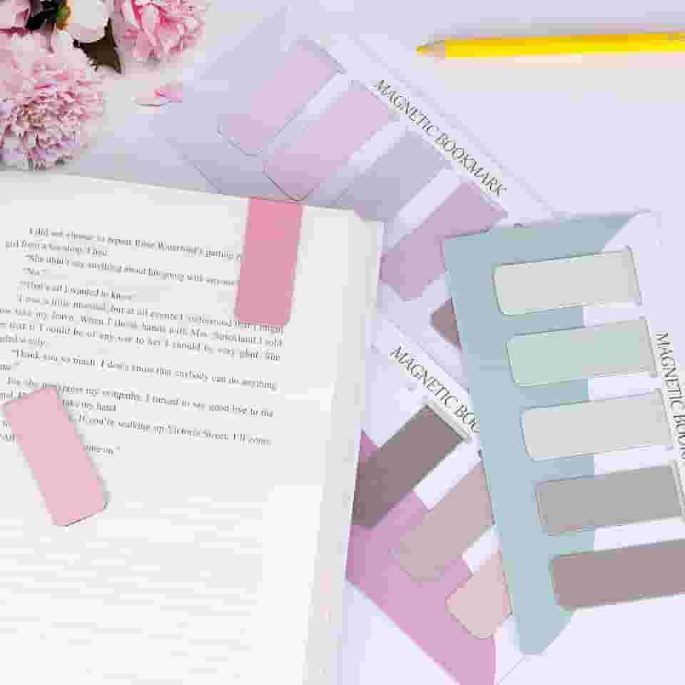 15 clipes magnéticos para marcadores de página femininos coloridos para amantes de livros