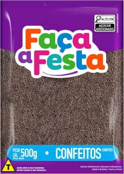 Faça a Festa – Confeito Brigadeiro 500g | Ideal para Decoração e Cobertura de Doces e Bolos | Crocante, Brilhante e com Sabor Irresistível