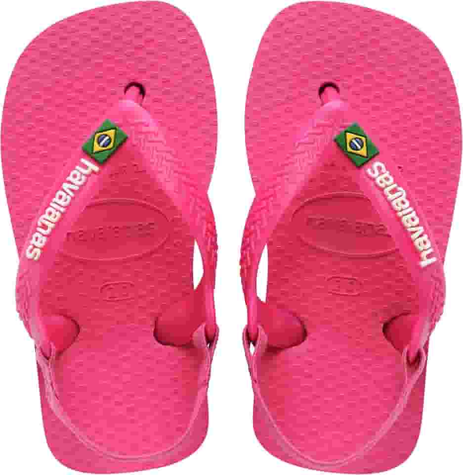 Chinelo Havaianas New Baby Brasil Logo Rosa Flux 22