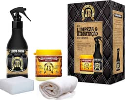 Kit Limpa e Hidrata Couro JR - 200g - Banco automotivo, jaqueta, sofá, sela, bolsa, bota e sapato em couro