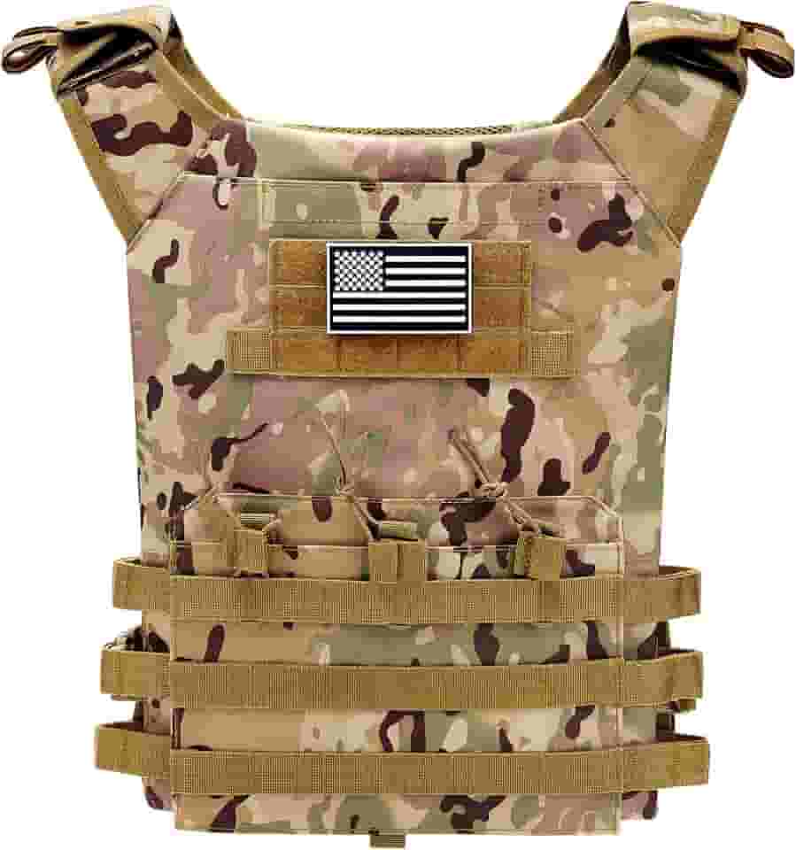 Colete tático para atividades ao ar livre, totalmente ajustável, respirável, leve e modular, paintball polícia airsoft