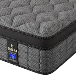 ENSHUI Colchão Queen híbrido de 30 cm em uma caixa, colchões firmes médios com espuma viscoelástica de gel e molas de bolso, alívio de pressão, resfriamento, suporte de borda, teste de 100 noites