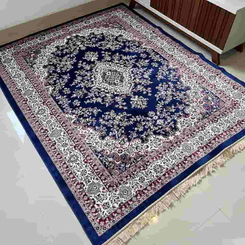 Tapete Sala 2,00x2,50 M Belga Persa Clássico Franja Luxo Medalhão Tabriz (Modelo 2)