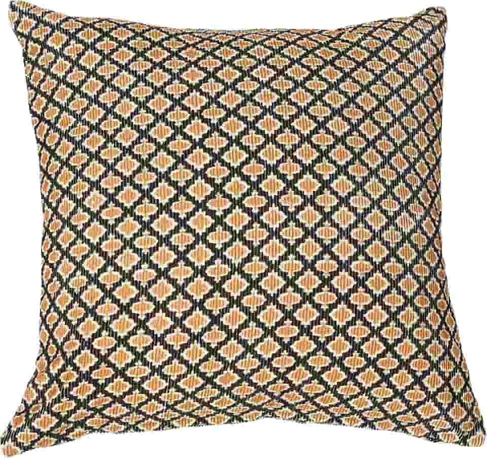 Creative Co-Op Capa de almofada com estampa geométrica de veludo cotelê quadrado de 50,8 cm, multi